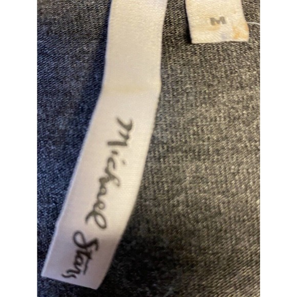 Michael Stars Cropped Leather Gray Asymmetric Front, Knit Back Sz M Holiday - Picture 4 of 4